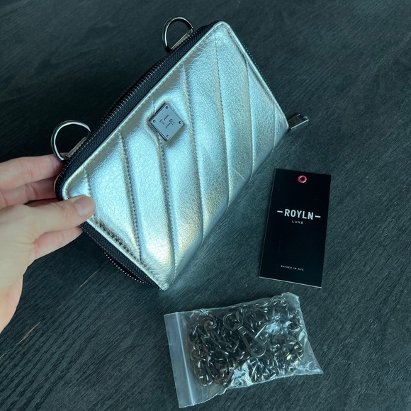 Silver Convertible Wallet Clutch - Picture 6 of 6